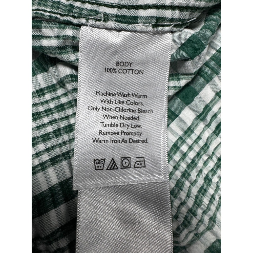 Lot of 2 Eddie Bauer Button Down Shirts Men 2XL Green Plaid Gray Good Short Slv - Picture 5 of 16